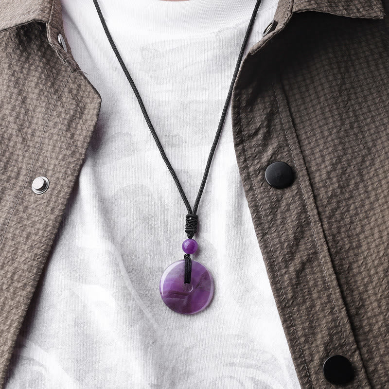 Nimara Ritual Lucky Coin Pendant Healing Crystal Gemstone Necklace