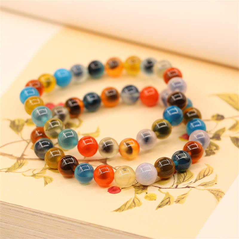 Nimara Ritual Colorful Candy Agate Healing Strength Bead Bracelet