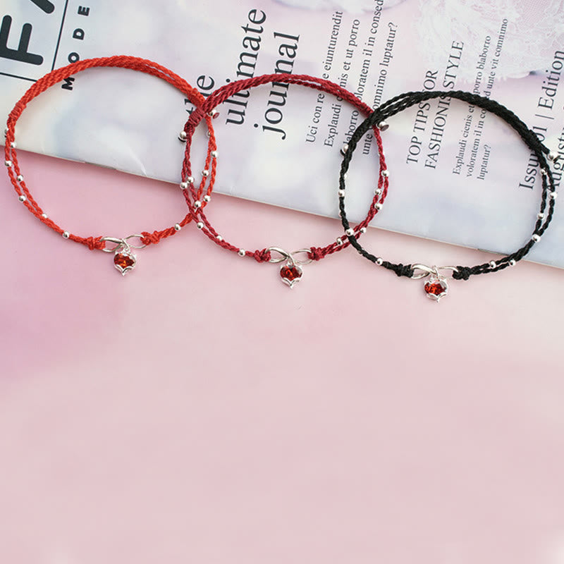 Nimara Ritual Love Heart Infinity Symbol Braided String Anklet