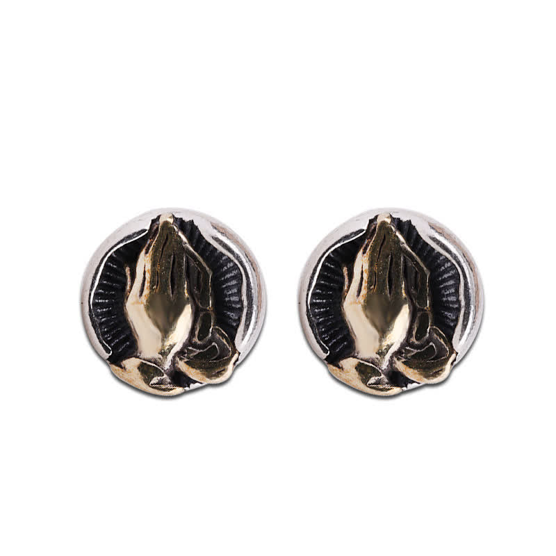 Nimara Ritual 925 Sterling Silver Namaste Equality Stud Earrings