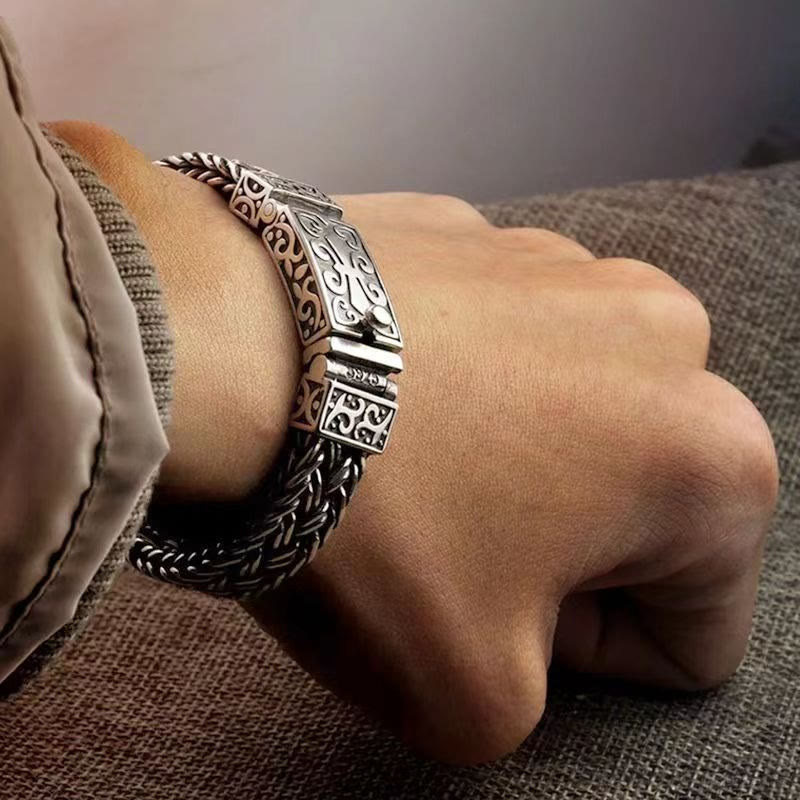 Nimara Ritual Retro Vine Totem Pattern Braided Healing Chain Bracelet