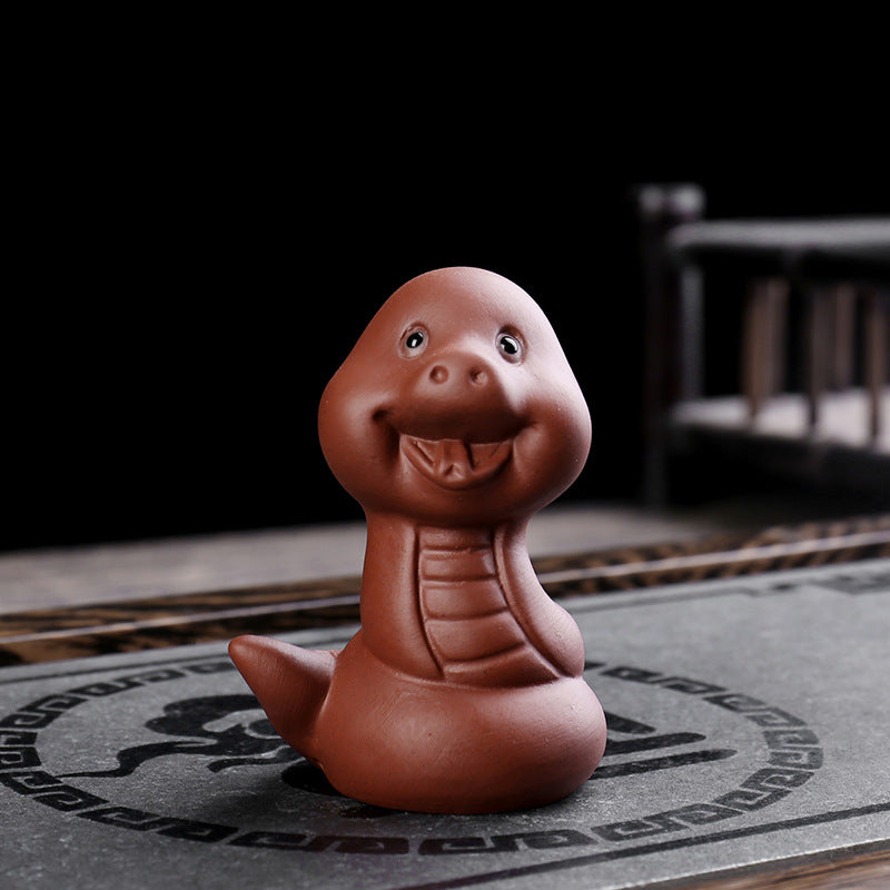 Nimara Ritual Chinese Zodiac Purple Clay Wealth Ceramic Tea Pet Home Figurine Decoration