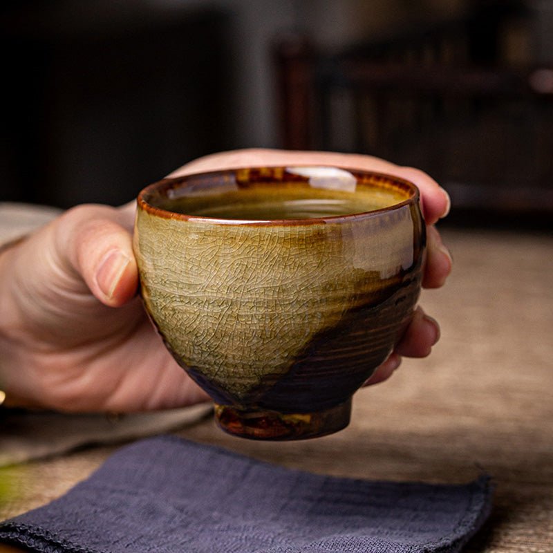 Nimara Ritual Retro Brown Kiln Change Ceramic Teacup Kung Fu Tea Cup