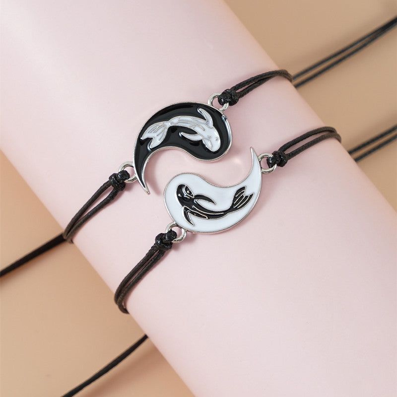 Nimara Ritual 2pcs Yin Yang Hematite Couple Bracelet