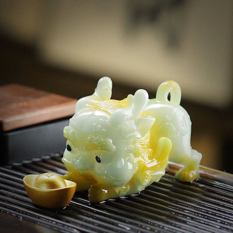 Nimara Ritual Color Changing Small PiXiu Ingot Resin Tea Pet Wealth Home Figurine Decoration