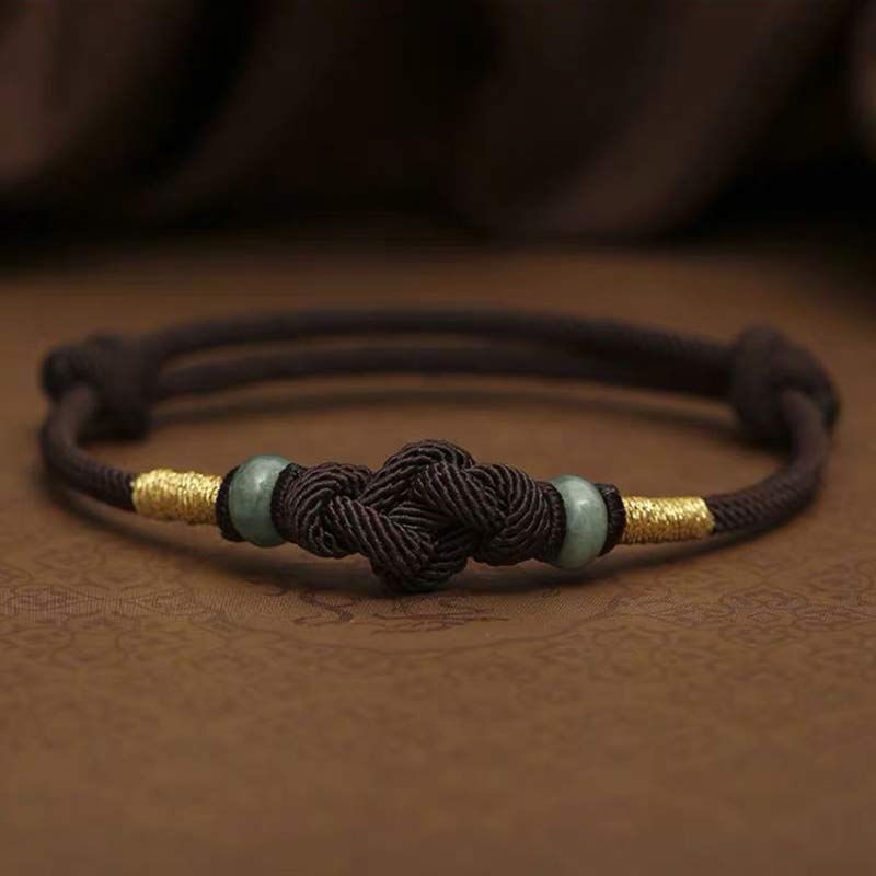 Nimara Ritual Red String Jade Luck Fortune Knot Braided Couple Bracelet