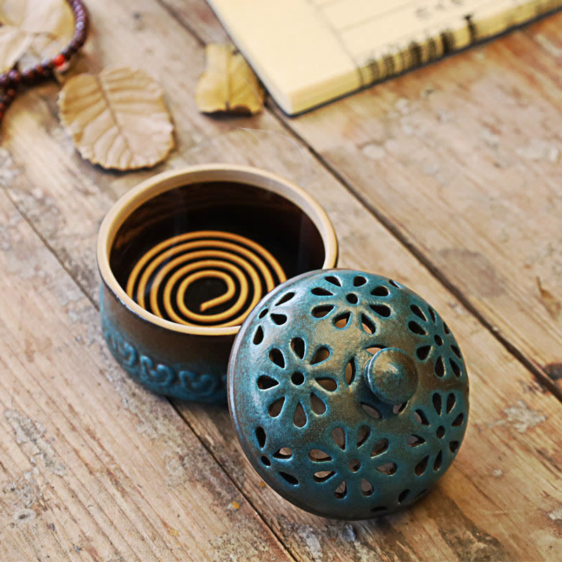 Nimara Ritual Mini Hollow Spiritual Meditation Ceramic Small Incense Burner Decoration
