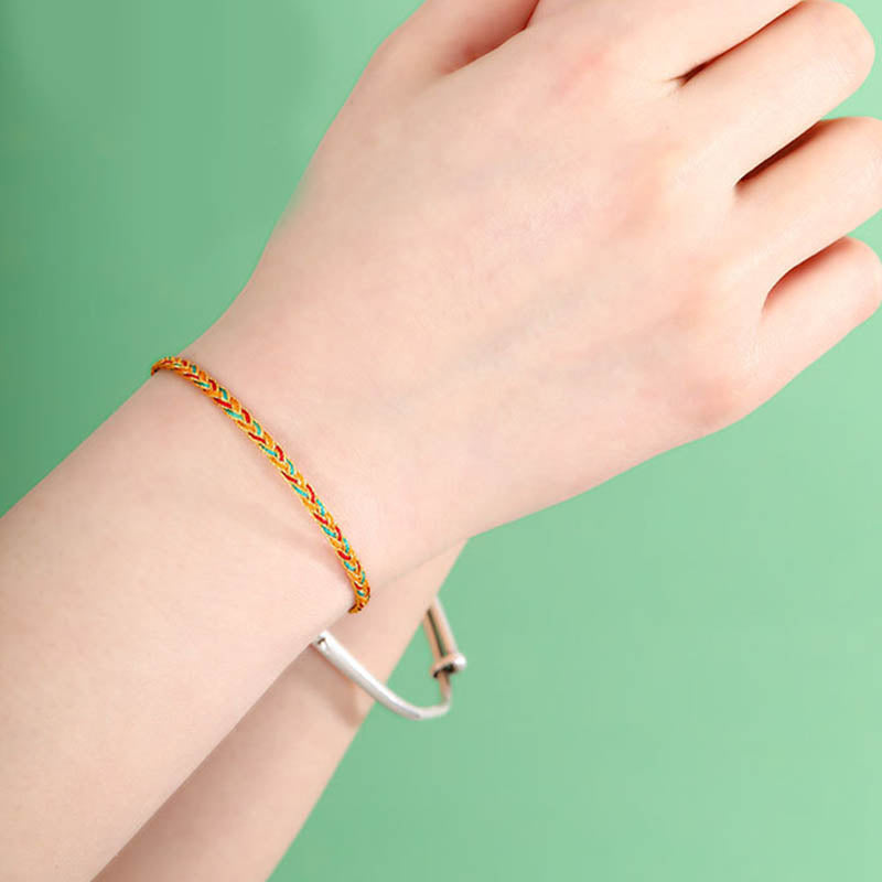 Nimara Ritual Handmade Multicolored Dragon Scale Pattern Braid String Bracelet