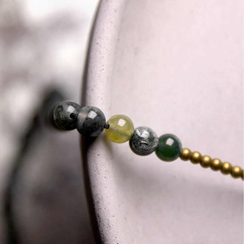 Nimara Ritual Moss Agate Copper Lucky Multilayer Bracelet