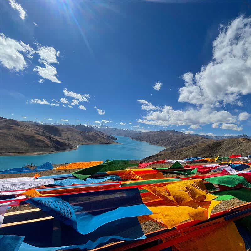 Nimara Ritual Tibetan 5 Colors Windhorse Auspicious Outdoor 25 Pcs Prayer Flag