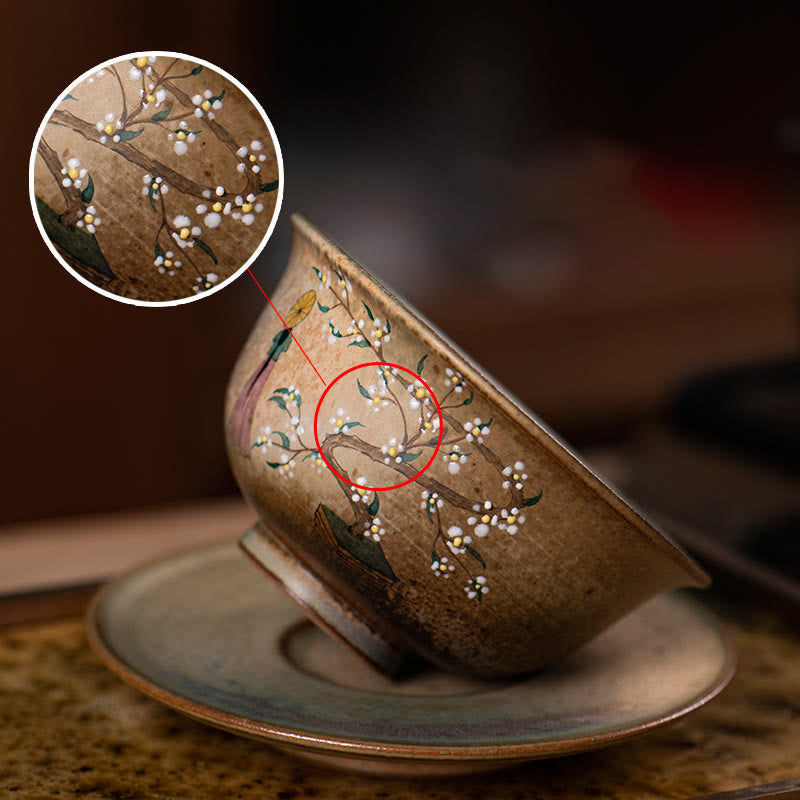 Nimara Ritual Jingdezhen Hand Painted Ru Kiln Porcelain Hanfu Girl Flower Ceramic Gaiwan Sancai Teacup Kung Fu Tea Cup And Saucer With Lid