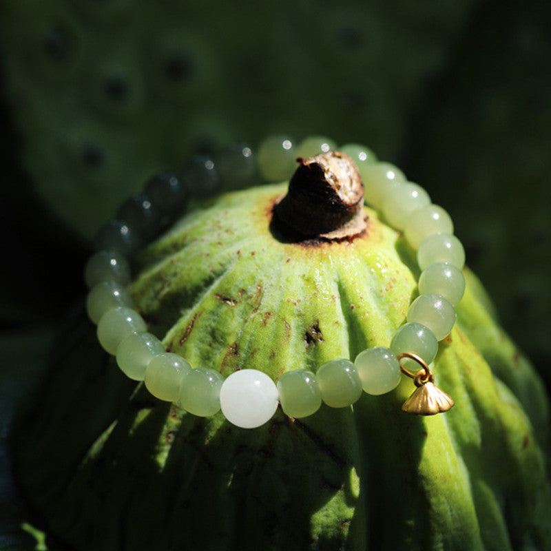 Nimara Ritual Jade Lotus Abundance Adjustable Bracelet
