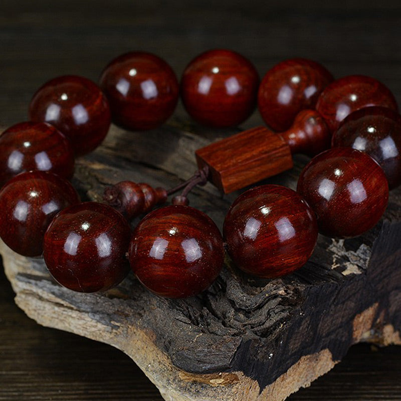 Nimara Ritual Tibetan Small Leaf Red Sandalwood Relaxation Bracelet