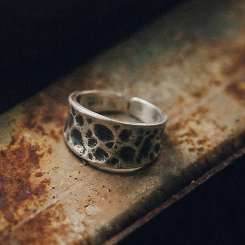 Nimara Ritual 925 Sterling Silver Bump Texture Design Protection Ring