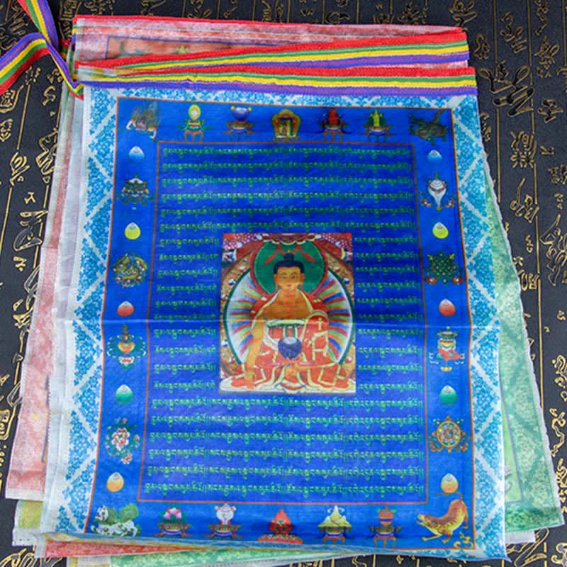 Nimara Ritual Tibetan 5 Colors Windhorse Buddha Tara Scriptures Healing Auspicious Outdoor Prayer Flag