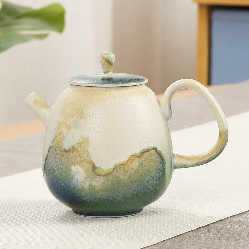 Nimara Ritual Green Beige Chinese Gongfu Tea Ceramic Kung Fu Teapot 230ml