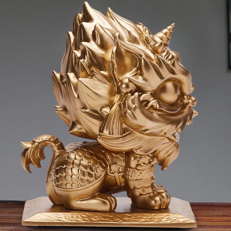 Nimara Ritual Lion Statue Strength Resin Home Office Decoration