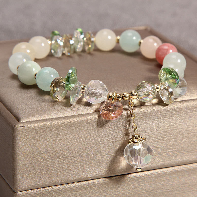 Nimara Ritual Cat's Eye Pink Crystal Peace Charm Bracelet