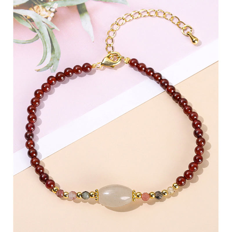 Nimara Ritual Garnet Jade Tourmaline Bead Passion Bracelet