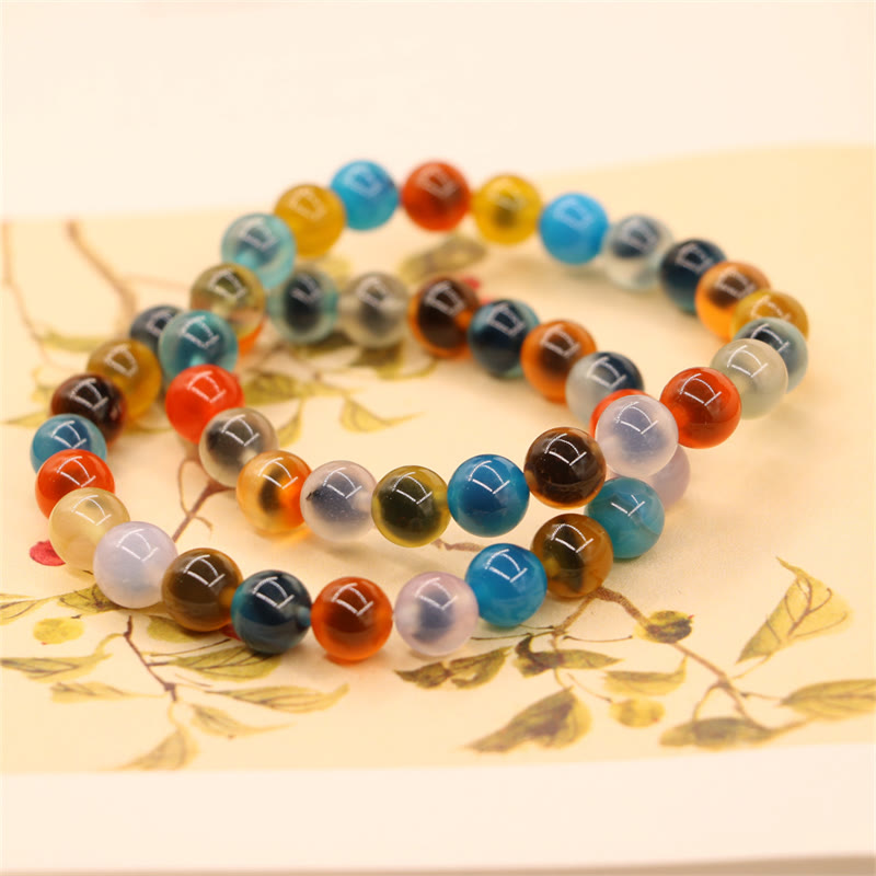 Nimara Ritual Colorful Candy Agate Healing Strength Bead Bracelet
