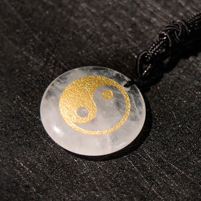 Nimara Ritual Various Crystal Amethyst Tiger Eye Green Aventurine Yin Yang Spiritual Necklace Pendant