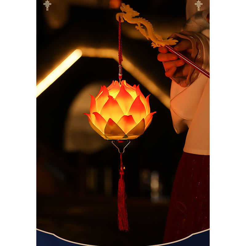 Nimara Ritual DIY Lotus Flower Dragon Lantern Tassel Lamp Decoration