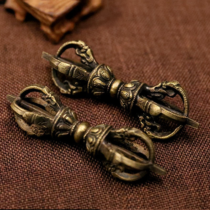 Nimara Ritual Handmade Nepal Five Prong Three Prong Vajra Dorje Strength Copper Decoration