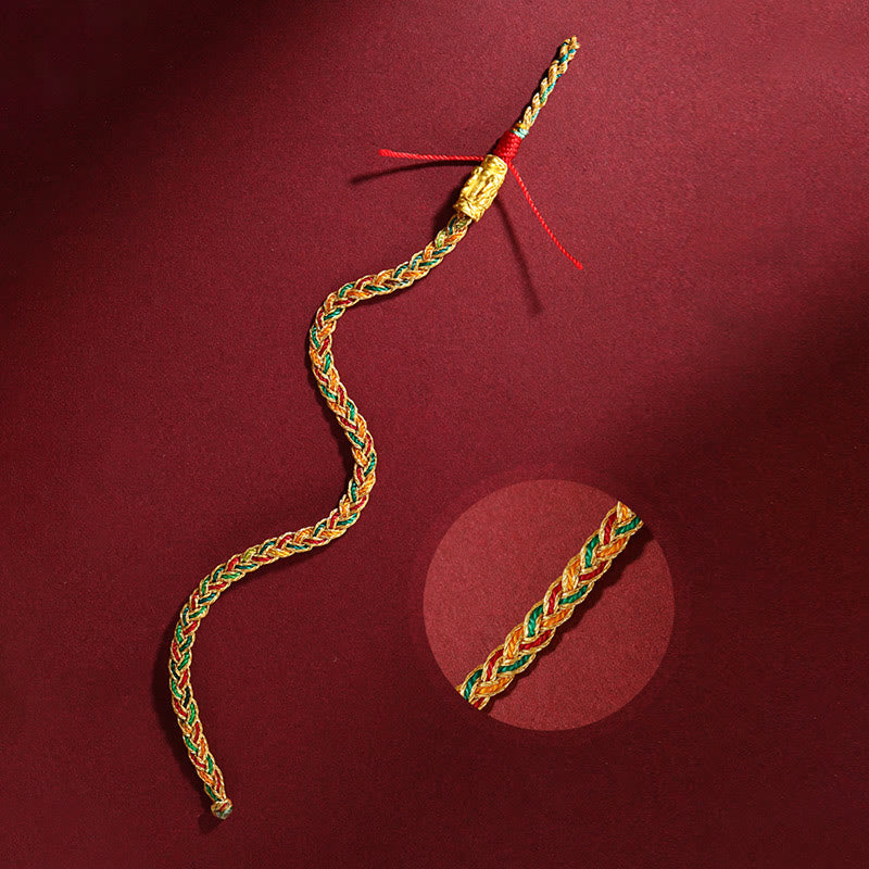 Nimara Ritual Year of the Dragon Handmade Colorful Dragon Carved Success Braided Bracelet