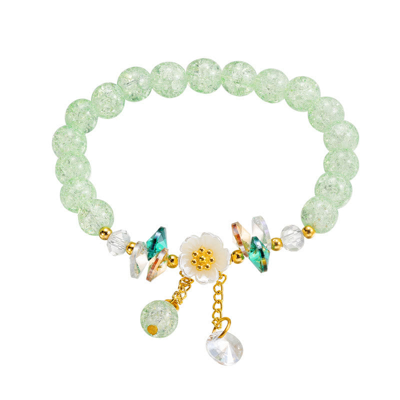 Nimara Ritual Simple Design Flower Charm Glass Bead Bracelet