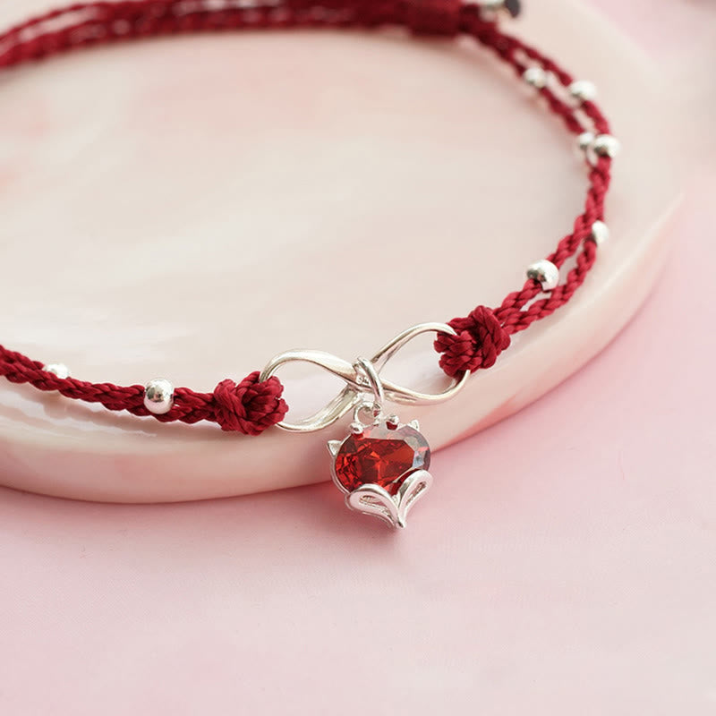 Nimara Ritual Love Heart Infinity Symbol Braided String Anklet