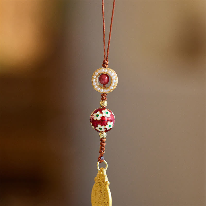 Nimara Ritual Wu Lou Gourd Fu Character Tai Sui Amulet Fortune Phone Hanging Decoration Key Chain