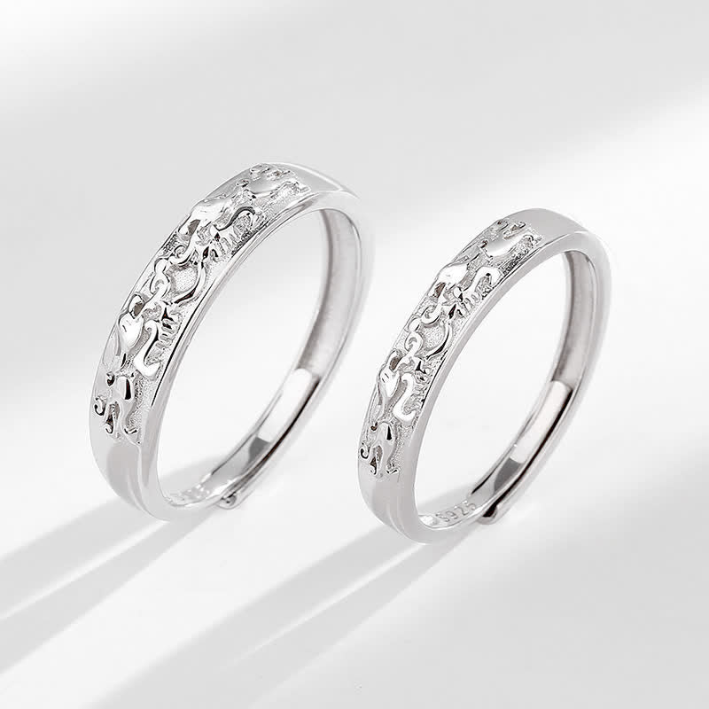 Nimara Ritual 925 Sterling Silver PiXiu Balance Adjustable Couple Ring