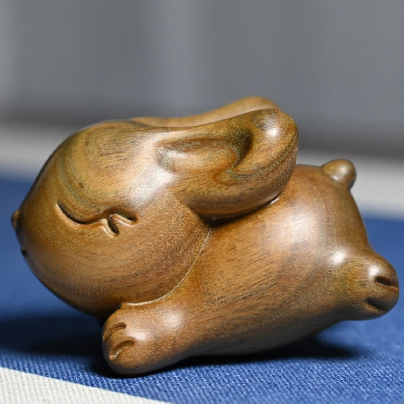 Nimara Ritual Green Sandalwood Small Mini Cute Rabbit Bunny Peace Decorations