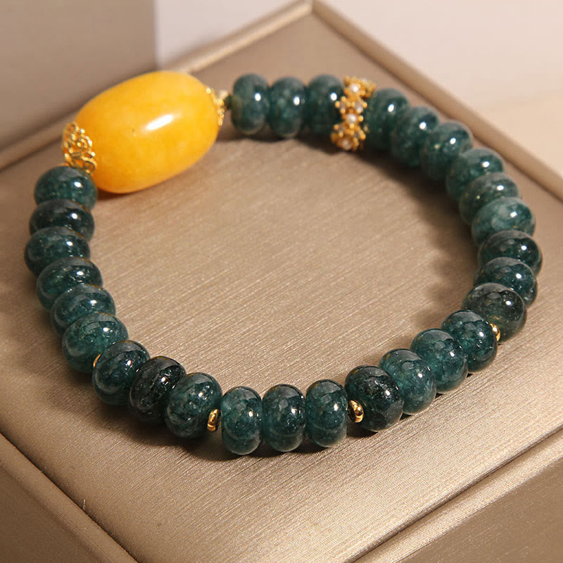 Nimara Ritual Green Jade Abacus Beads Topaz Luck Bracelet