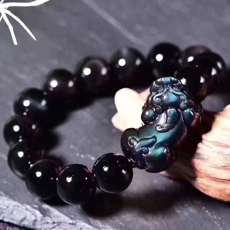 Nimara Ritual FengShui PiXiu Rainbow Obsidian Luck Bracelet