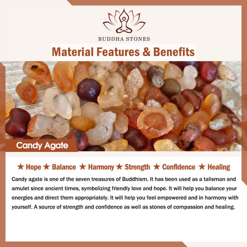 Nimara Ritual Yellow Candy Agate Fu Character Blessing Bag Healing Bracelet