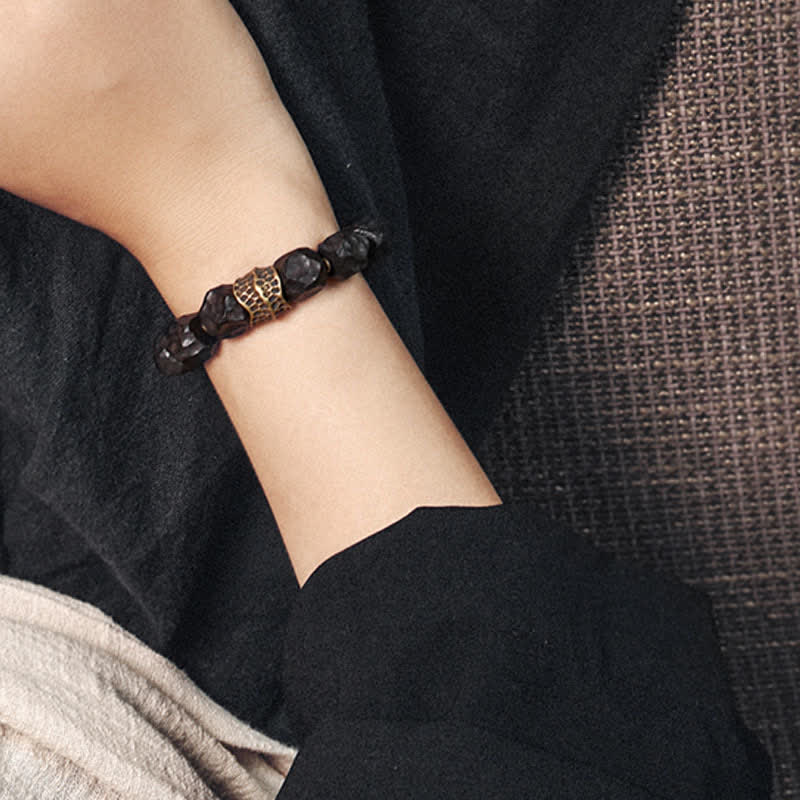 Nimara Ritual Ebony Wood Copper Peace Balance Couple Bracelet
