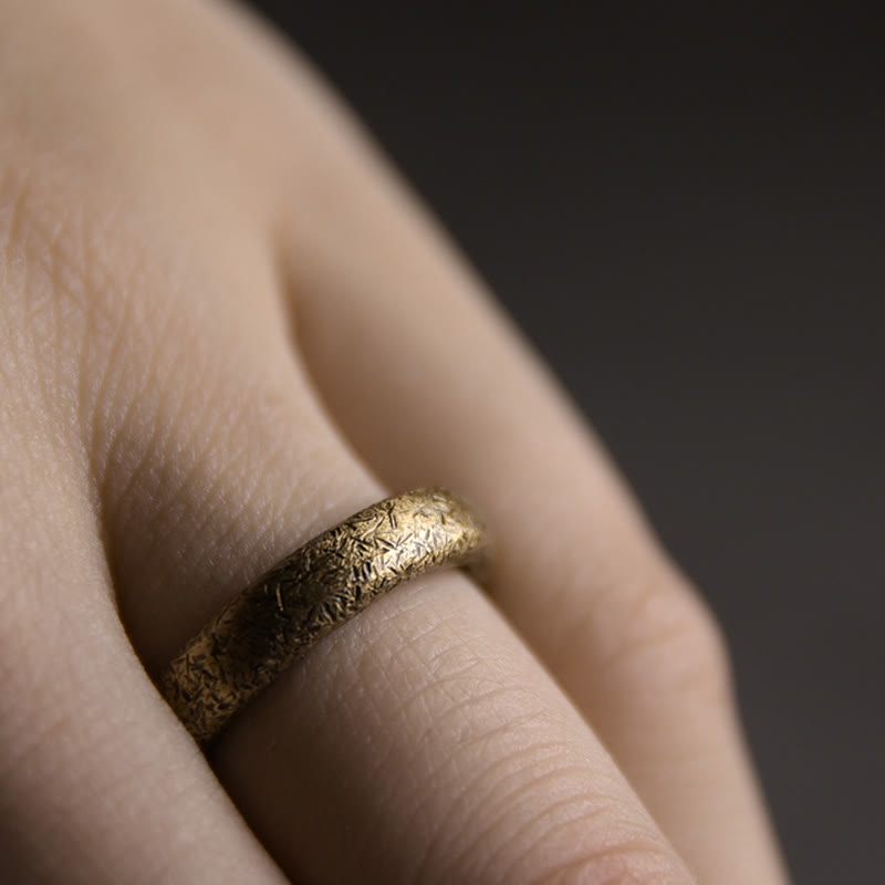 Nimara Ritual Tibetan Vintage Texture Design Copper Luck Couple Ring