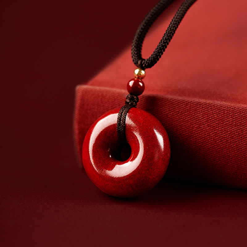 Nimara Ritual Cinnabar Peace Buckle Calm Blessing Necklace Pendant