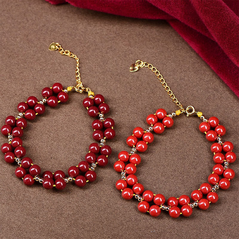Nimara Ritual Natural Cinnabar Beaded Blessing Bracelet