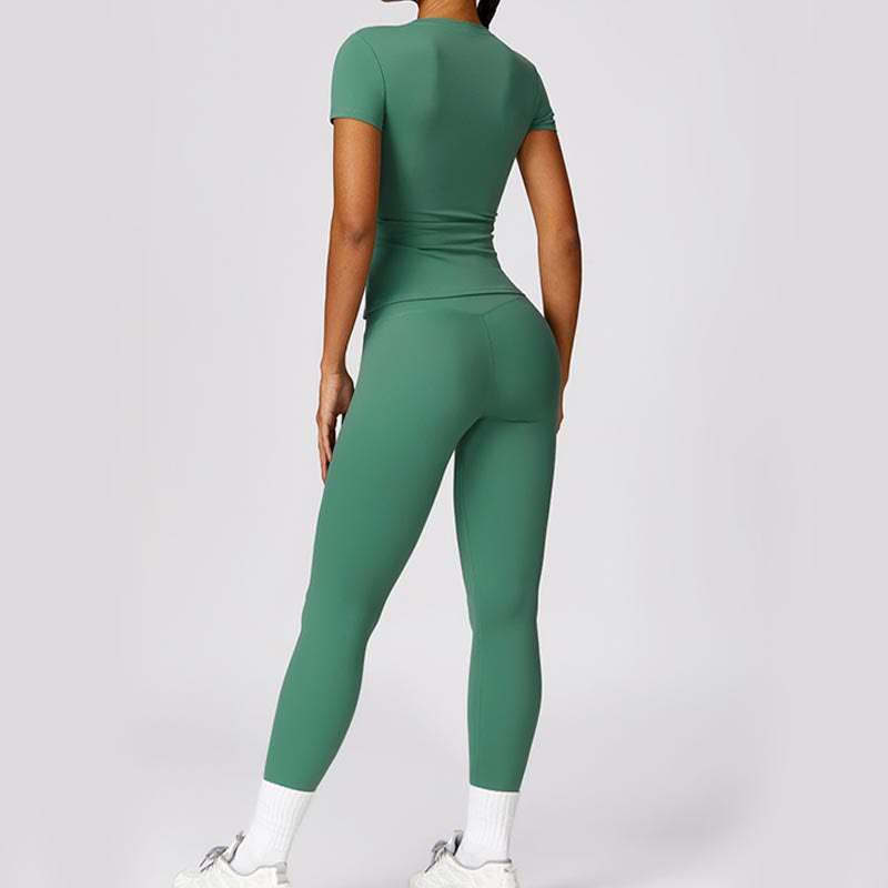 Nimara Ritual Women Short Sleeve T-Shirt Top High Waist Leggings Pants For Sports Yoga