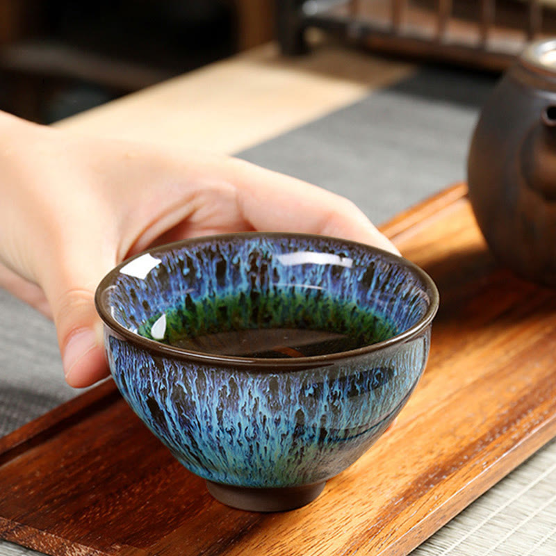 Nimara Ritual Multicolor Ceramic Teacup Ocean Wave Tea Cups