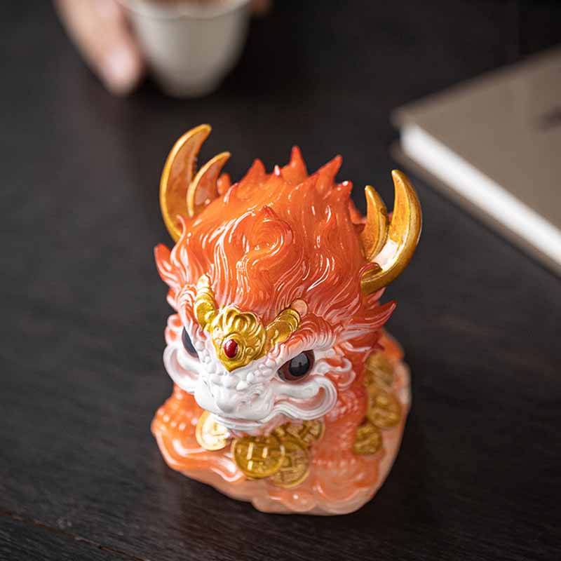 Nimara Ritual Color Changing Small Kirin Resin Tea Pet Home Figurine Decoration