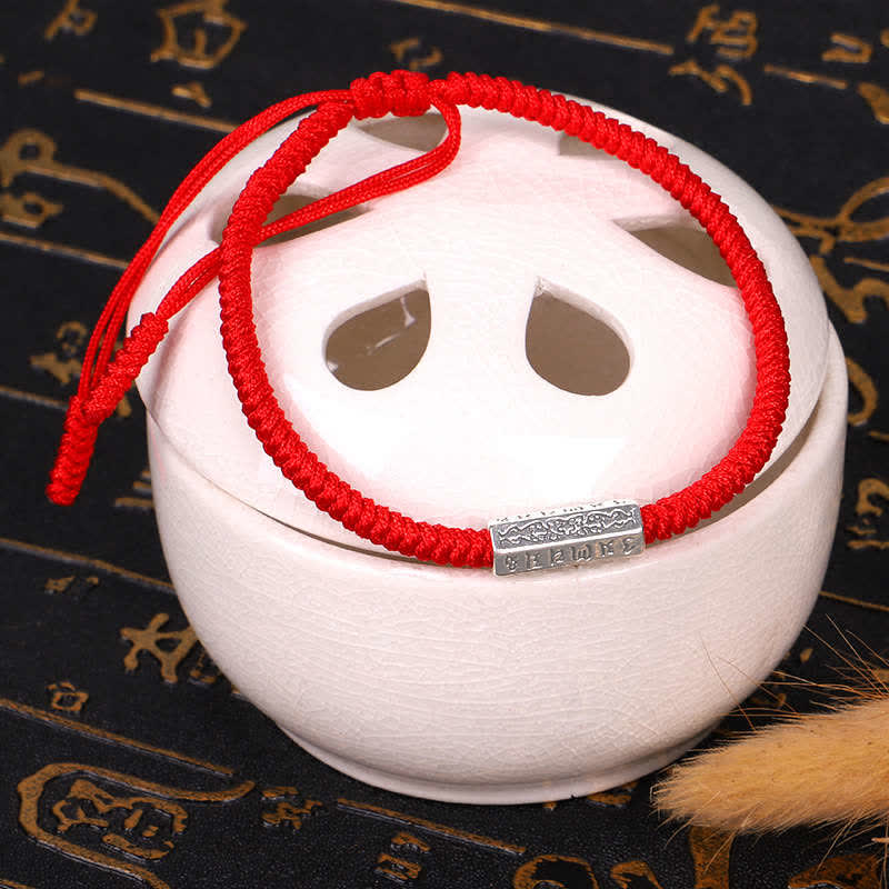 Nimara Ritual Om Mani Padme Hum Luck Protection Red String Bracelet