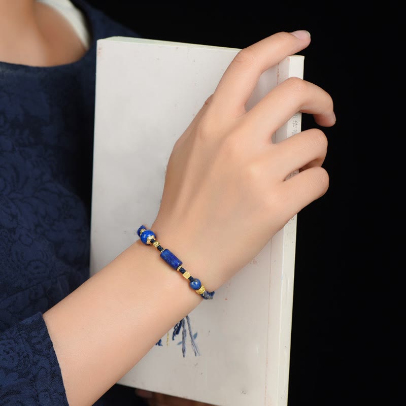 Nimara Ritual Handmade Natural Lazurite Bead Positive Rope Bracelet