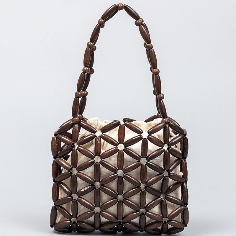 Nimara Ritual Hand-woven Mini Wooden Beads Handbag