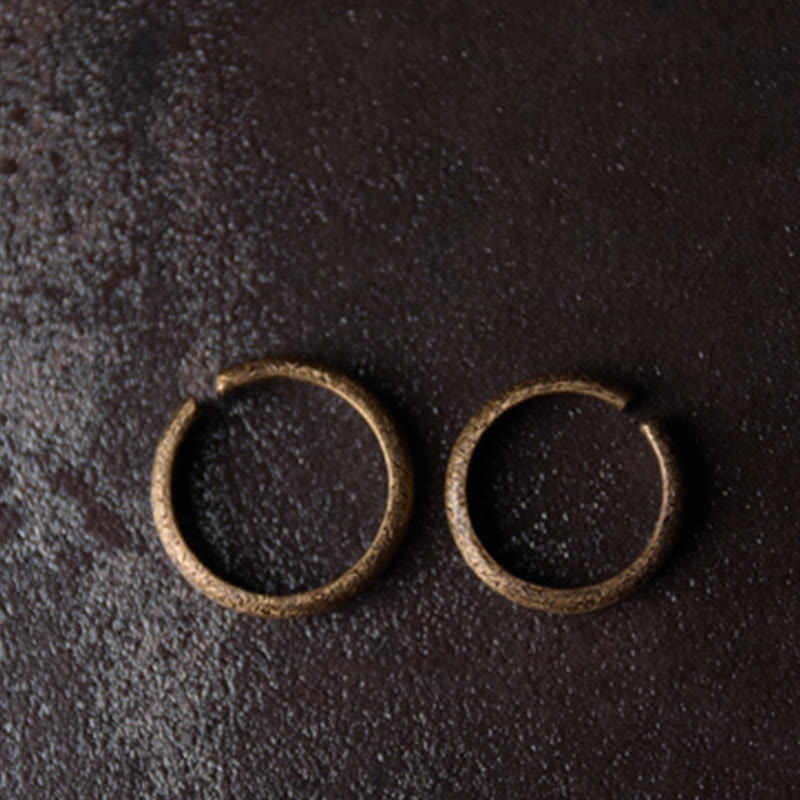 Nimara Ritual Tibetan Vintage Texture Design Copper Luck Couple Ring