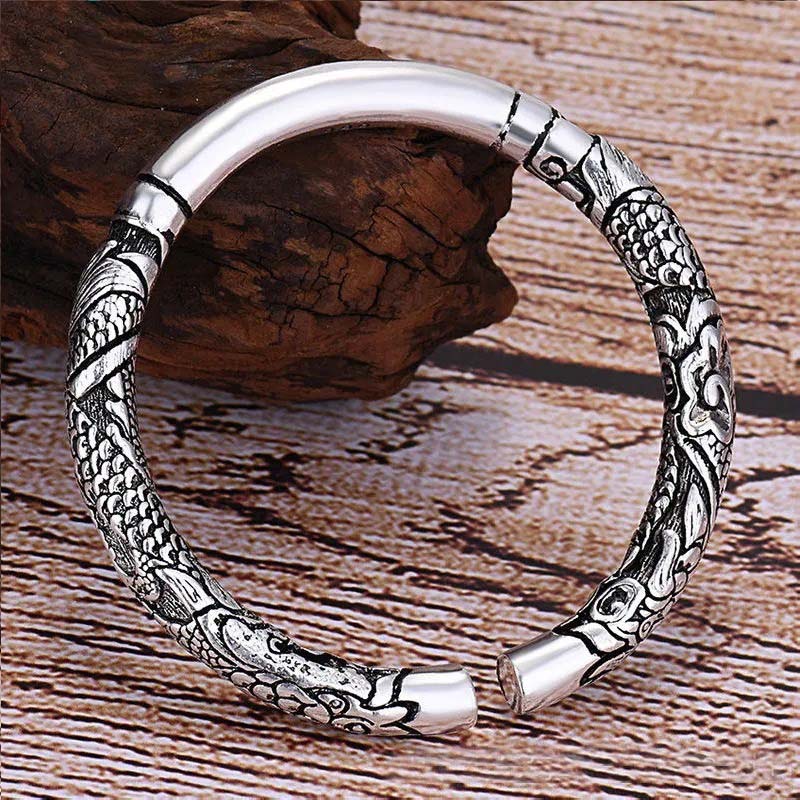 Nimara Ritual Dragon Auspicious Clouds Luck Protection Bracelet Adjustable Bangle