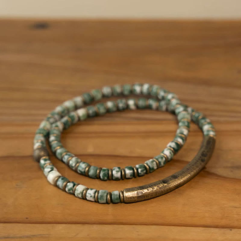 Nimara Ritual Sodalite Picture Jasper Green Point Stone Harmony Wisdom Bracelet