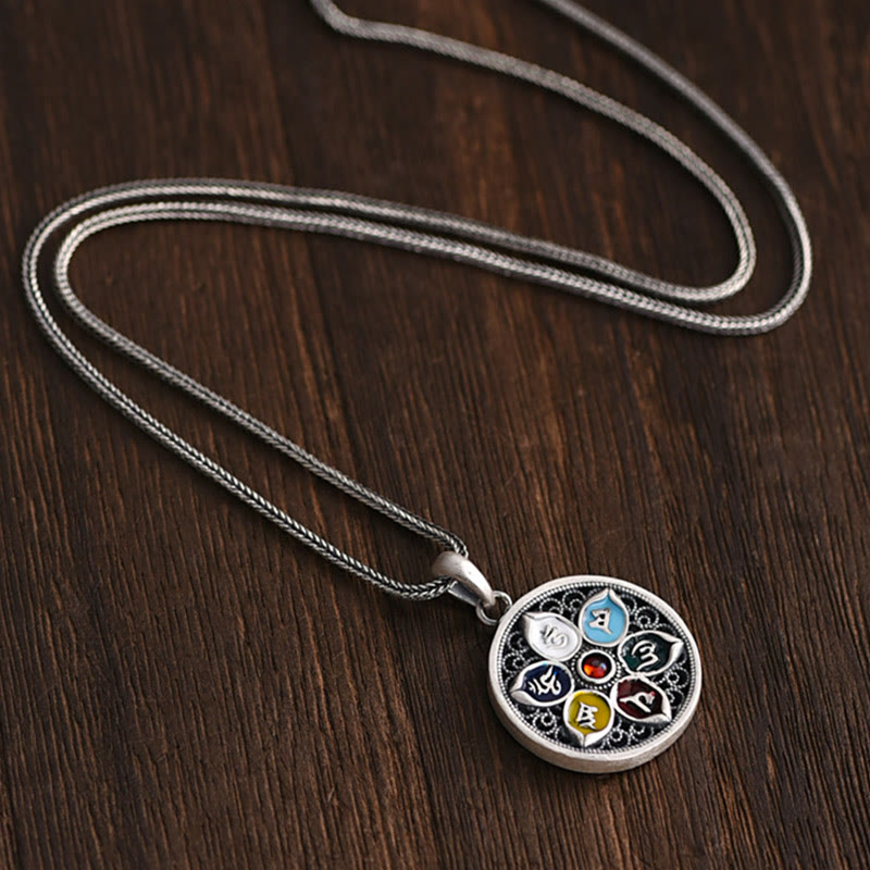 Nimara Ritual Tibetan Om Mani Padme Hum Purity Necklace Pendant